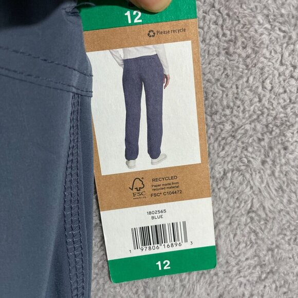 NEW Eddie Bauer Women's 12 Fleece-Lined Jogger Pants Blue Polyester Blned H819 - Picture 5 of 9